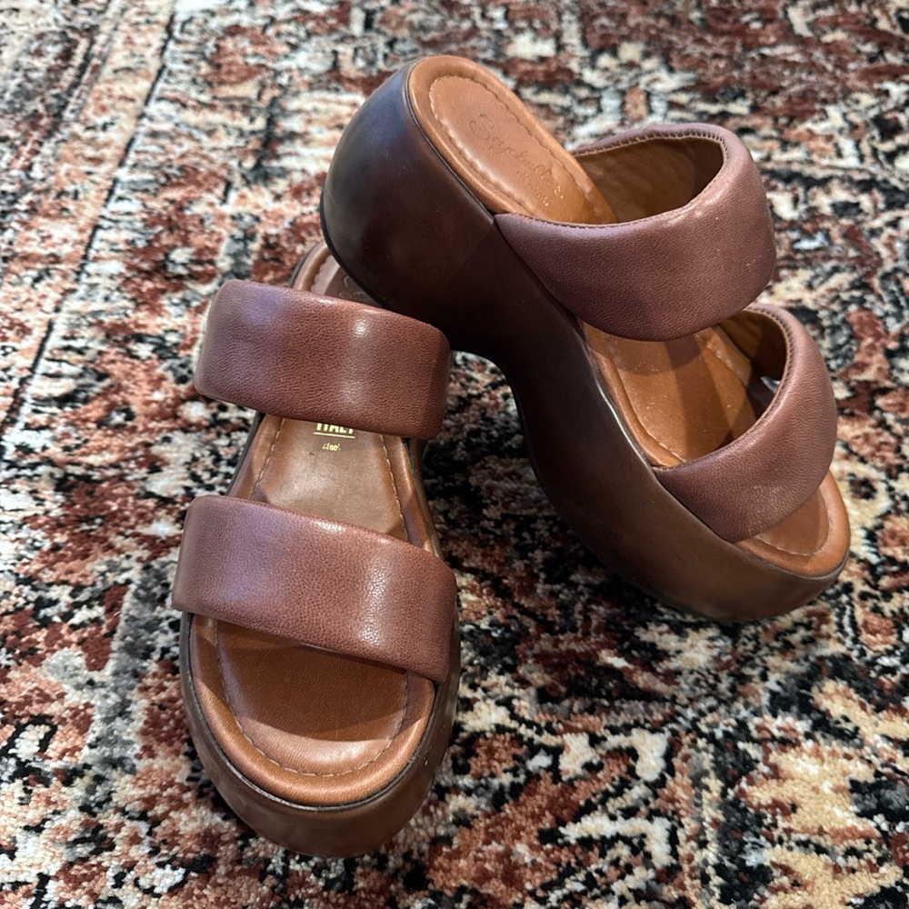 Seychelles Brown Women's Platform Sandals